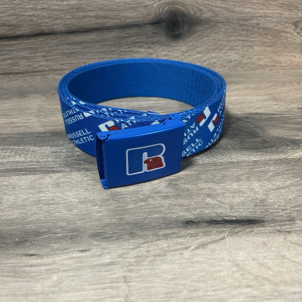 Vintage Russell athletic belt blue‎ adjustable 90s